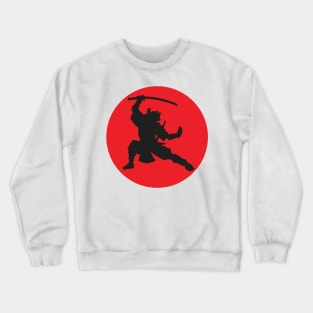 Samurai with Japanese Red Sun Crewneck Sweatshirt